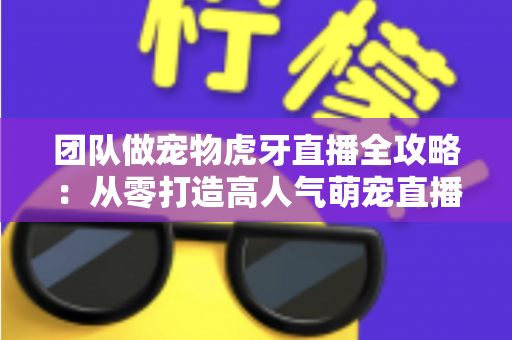 团队做宠物虎牙直播全攻略：从零打造高人气萌宠直播间的实战指南