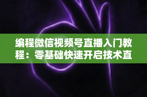 编程微信视频号直播入门教程：零基础快速开启技术直播之旅