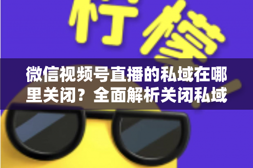 微信视频号直播的私域在哪里关闭？全面解析关闭私域入口的详细步骤与注意事项