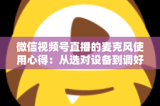 微信视频号直播的麦克风使用心得:从选对设备到调好音质的完整进阶指南 微信视频号直播的麦克风使用心得:从选对设备到调好音质的完整进阶指南